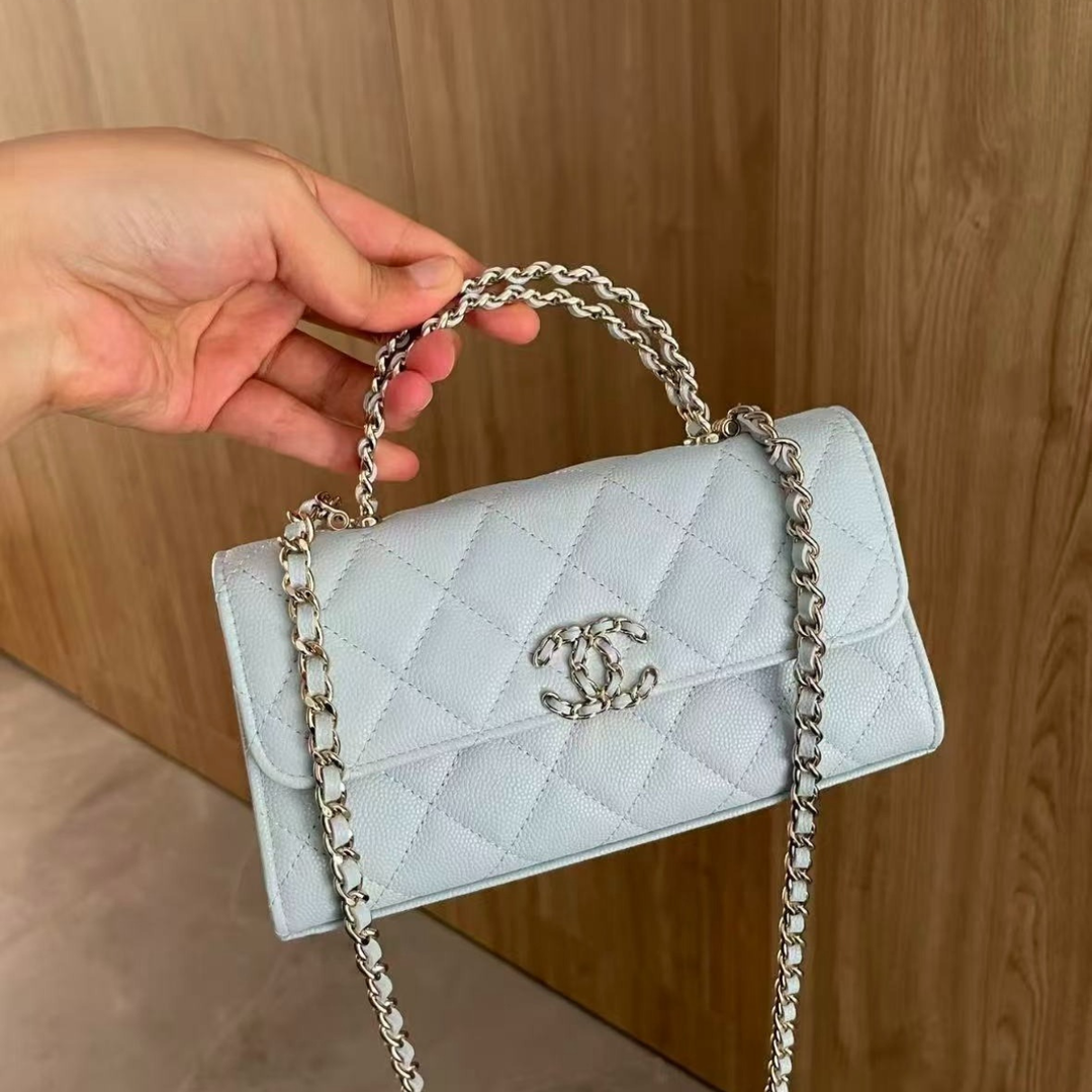 Chanel - Bolso Classic Flap – Gris hielo