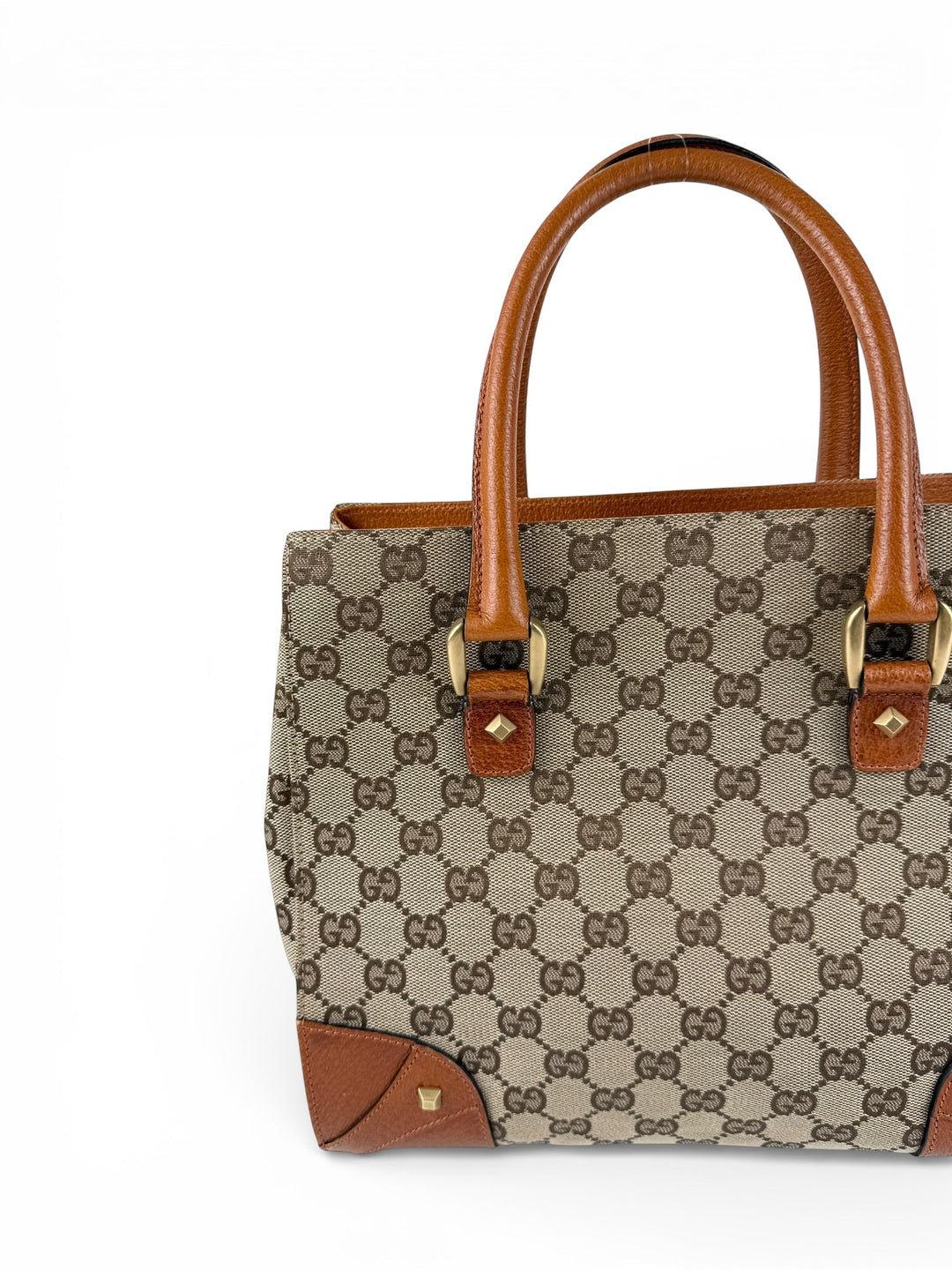 2010s Gucci GG Monogram Nailhead Mini Tote Handbag