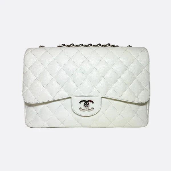 Chanel - Bolso clásico de solapa única – Blanco roto